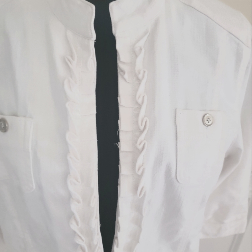 Ruby Rd White Quarter Length Jean Jacket - image 5